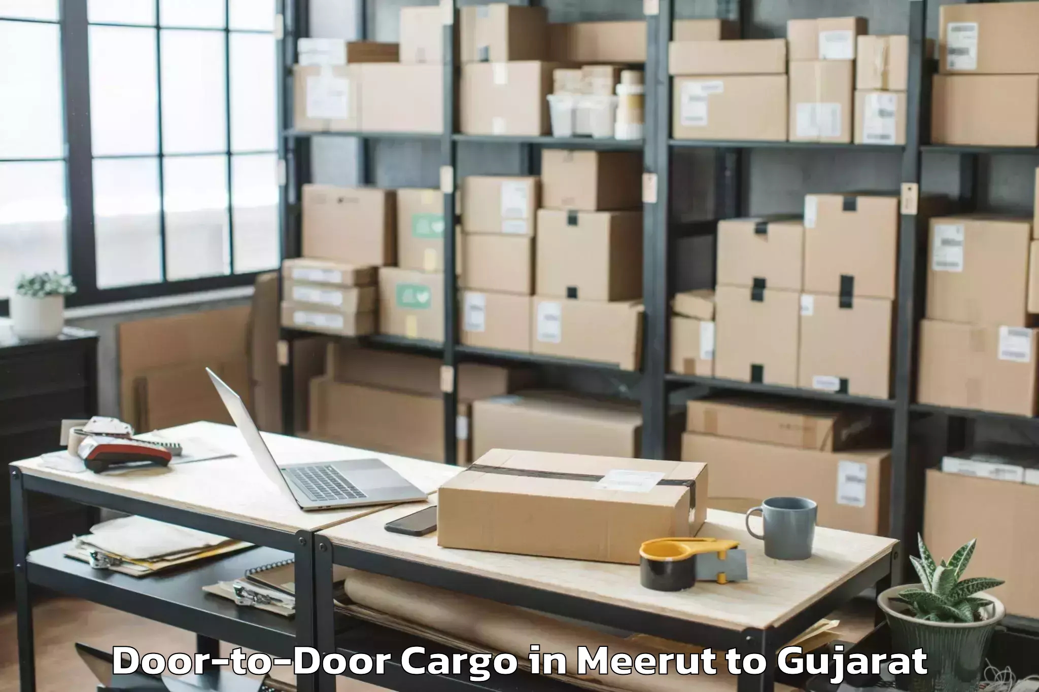 Affordable Meerut to Palitana Door To Door Cargo